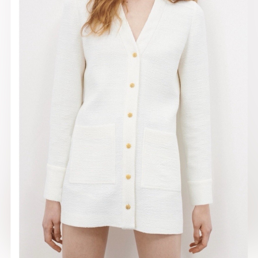 Zara Textured Button Front Jacket/Dress